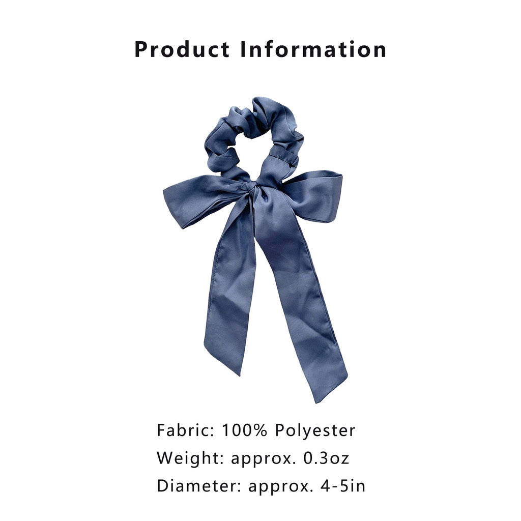 Anna-Kaci Knotted Bow Satin Hair Scrunchies Ties Elastic Hair Scarf Hair Bands Ponytail Holder for Women Girls