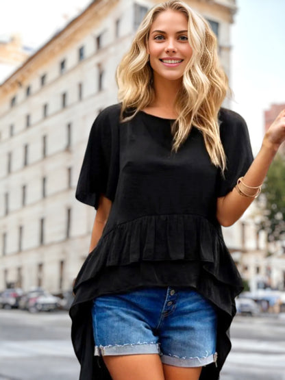 Ruffle Detail Hi-Low Top
