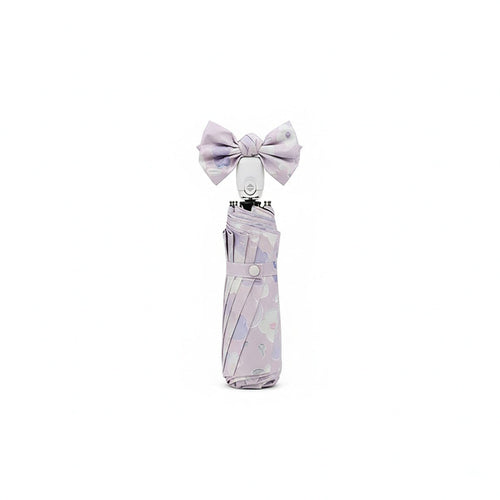 Anna-Kaci Lavender Floral Print Compact Foldable Umbrella