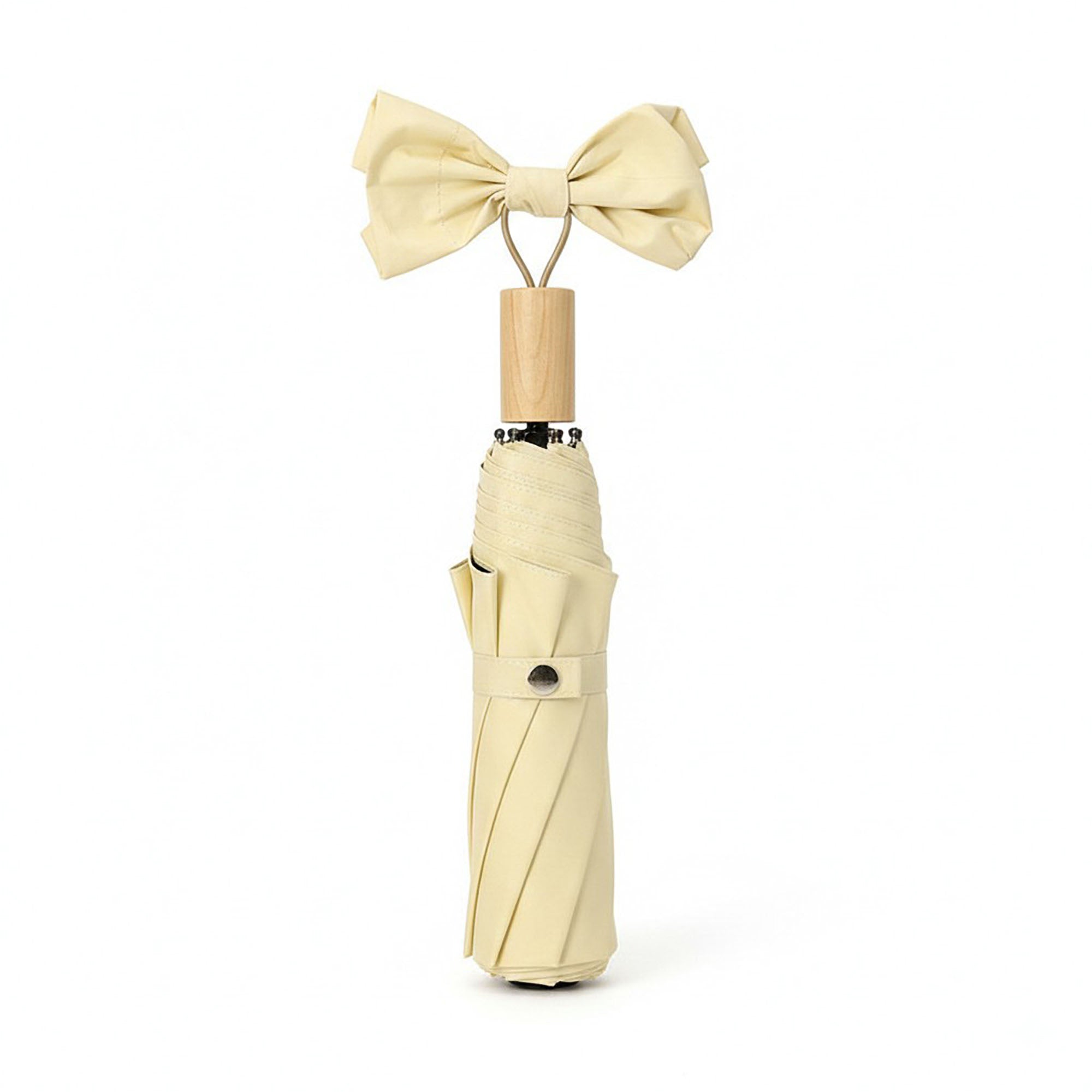 Anna-Kaci Neutral Compact Umbrella with UV Protective Black Interior