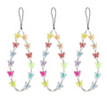 Anna-Kaci 3-PC Beaded Butterfly Phone Charm Strap with Colorful Acrylic Charms