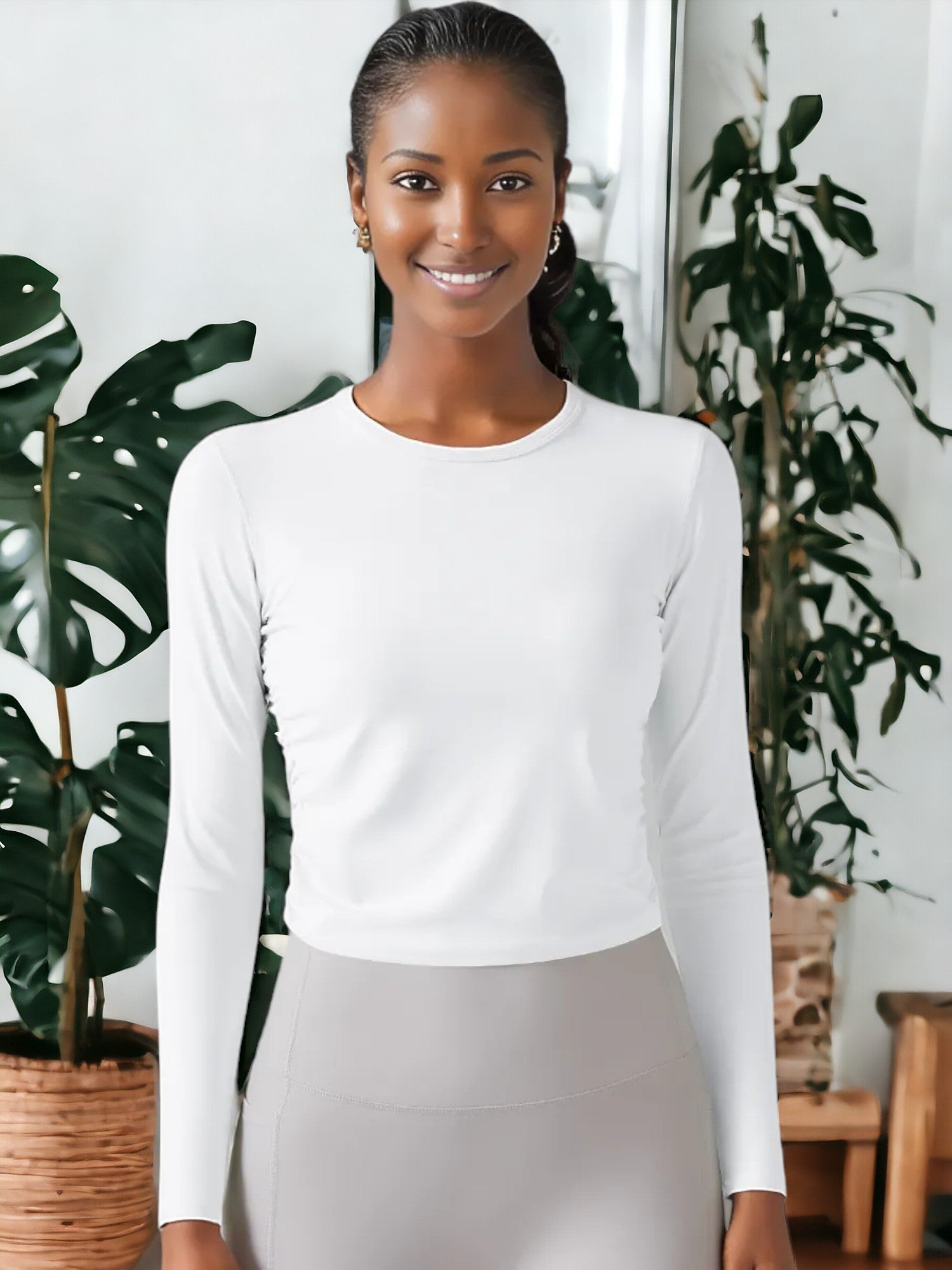 Sudadera de yoga ajustada, transpirable y de secado rápido
