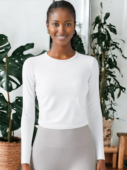 Sudadera de yoga ajustada, transpirable y de secado rápido