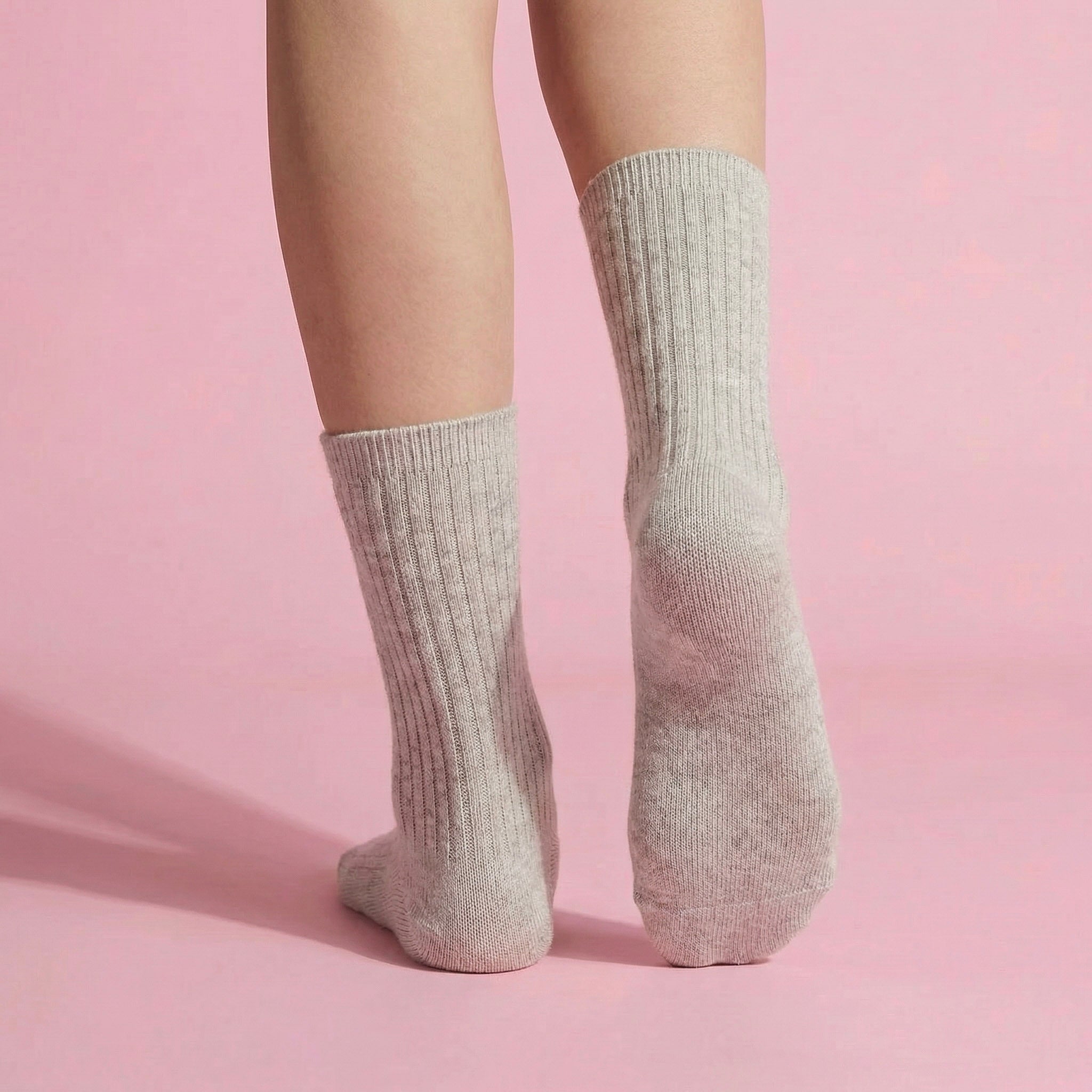 Anna-Kaci Women's 3-Pair Ribbed Crew Socks Set Soft Stretch Knit Fabric Minimal Everyday Comfort Socks
