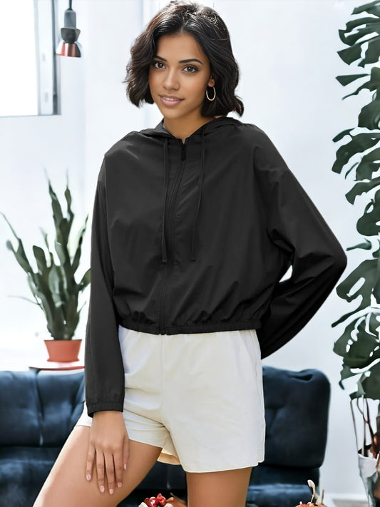 Chaqueta deportiva con capucha y protección solar para exteriores anti-UV para mujer