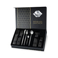 Anna-Kaci Polished Cutlery Set with Coordinated Flatware Pieces and Decorative Storage Box