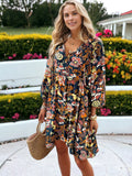 Vestido camisero con mangas de obispo y estampado floral para mujer, para niñas y para ella