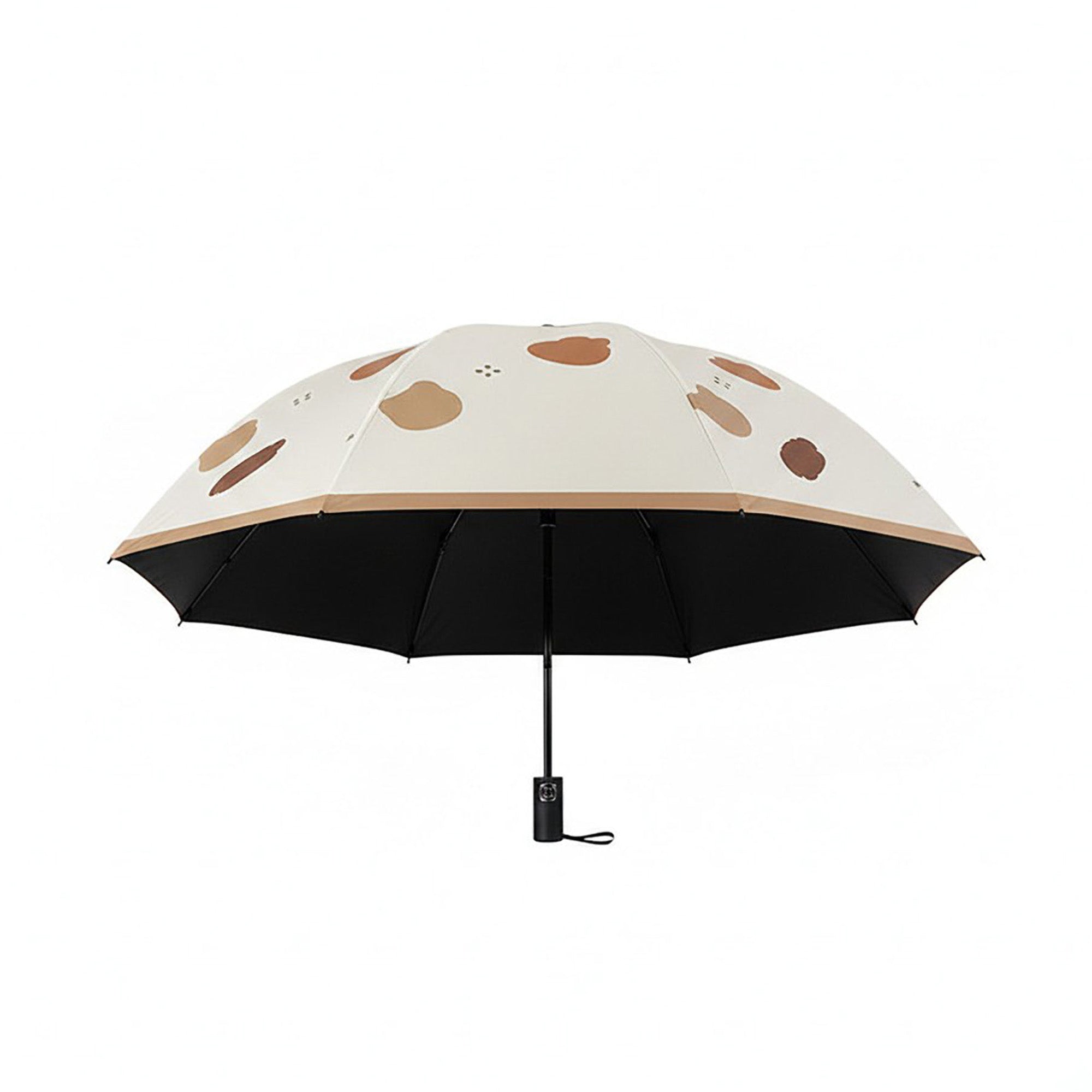 Anna-Kaci Bear Print Compact Folding Umbrella with Automatic Open Wind Resistant Frame and Wrist Strap