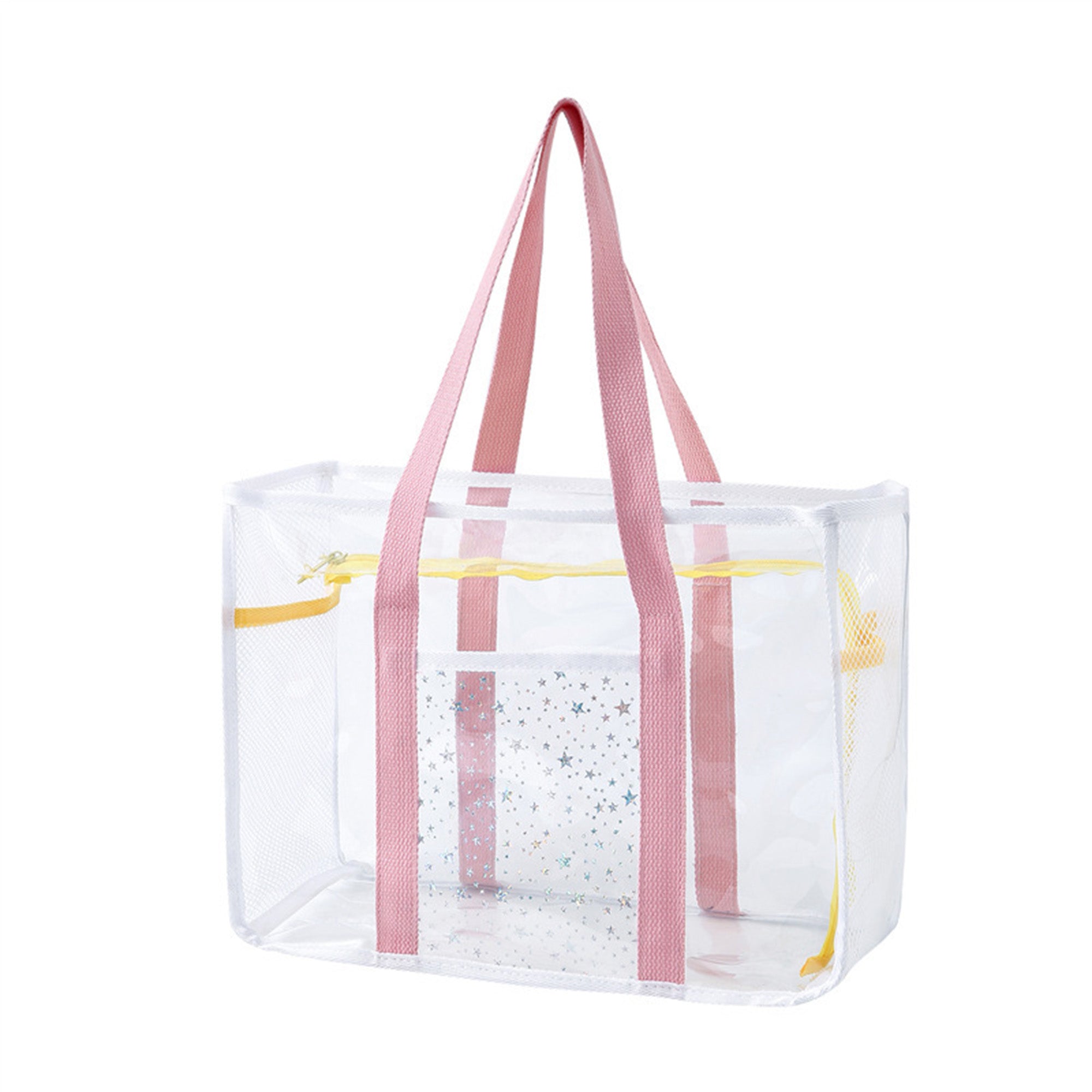 Anna-Kaci Women's Transparent Mesh Beach Tote Bag - Waterproof Travel Shoulder Bag