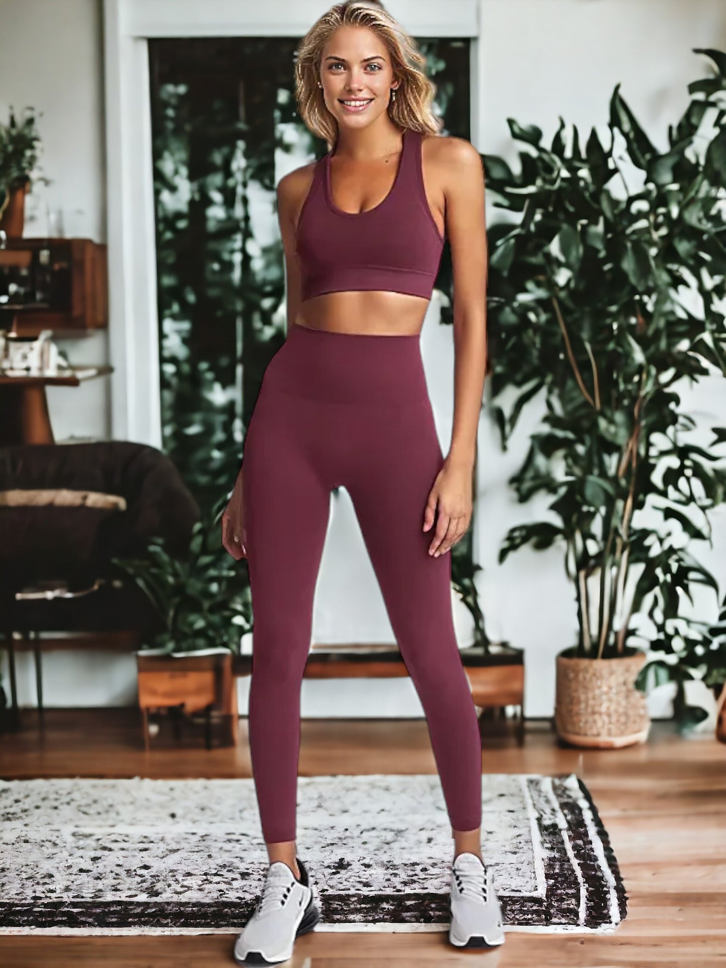 Ropa de yoga y fitness sin costuras que levanta los glúteos