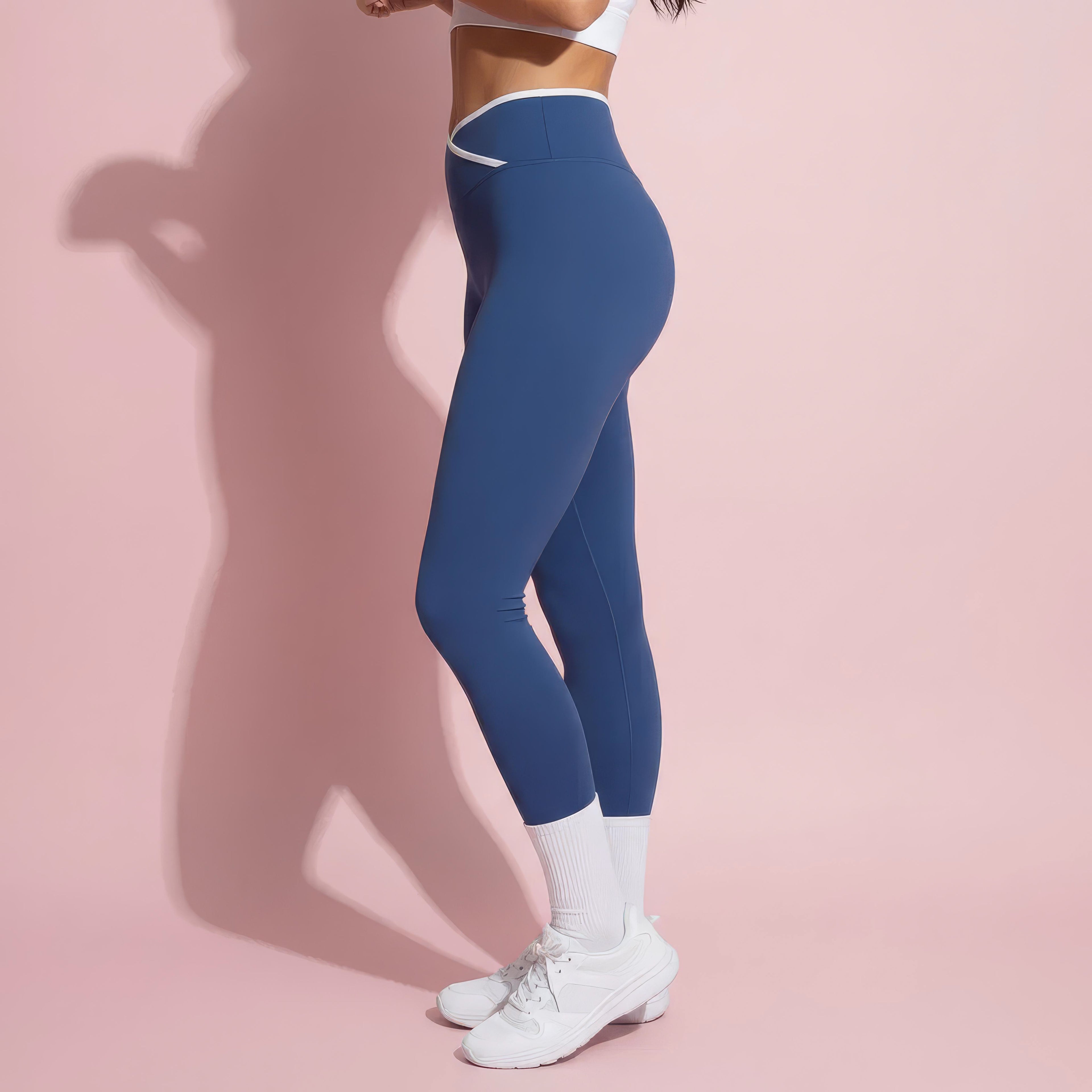 Anna-Kaci Active Women's High Waist Crossover Leggings with Contoured Fit and V-Shaped Waistband