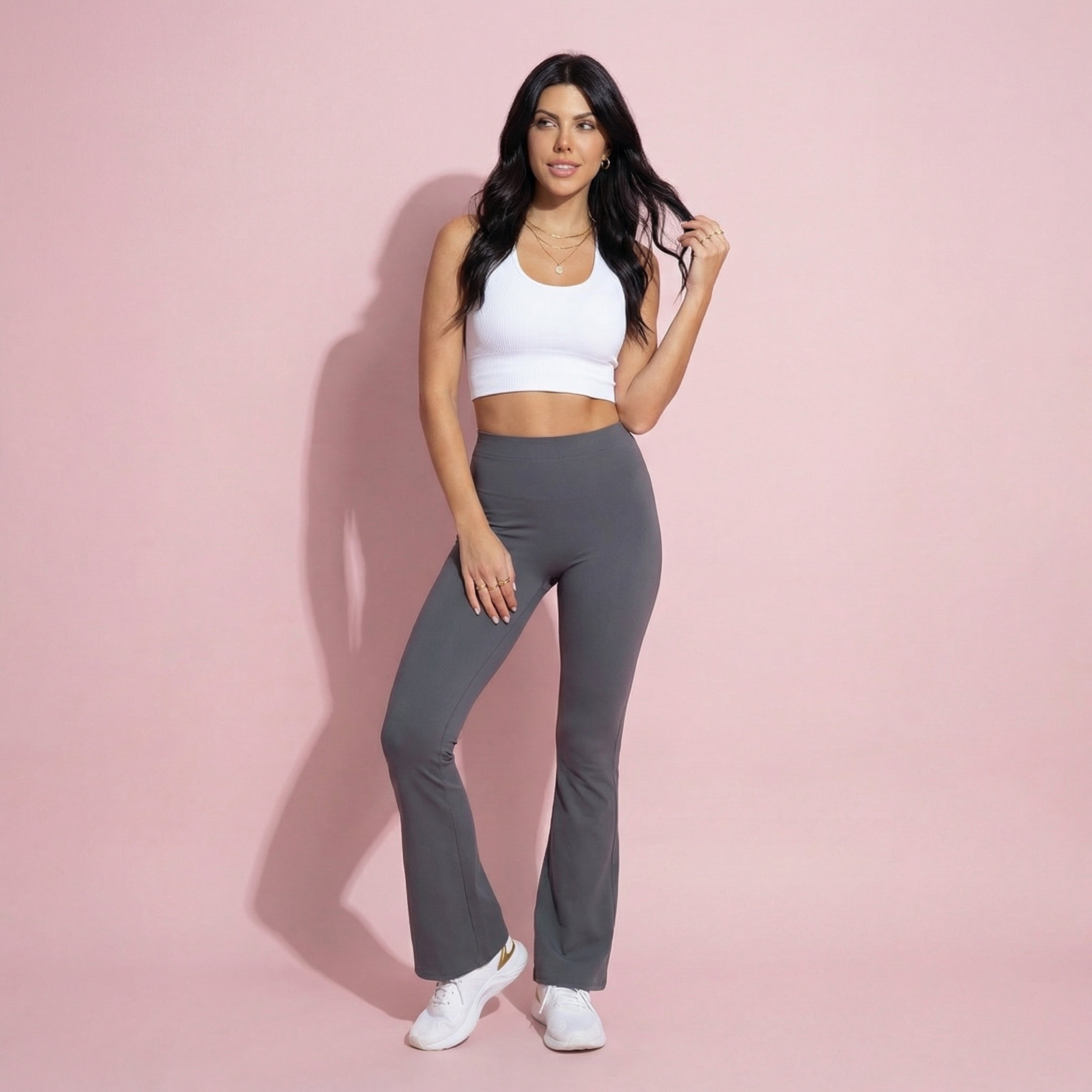 Anna-Kaci Active Women's High Waist Flare Leg Yoga Pants with Stretch Fit and Contoured Waistband
