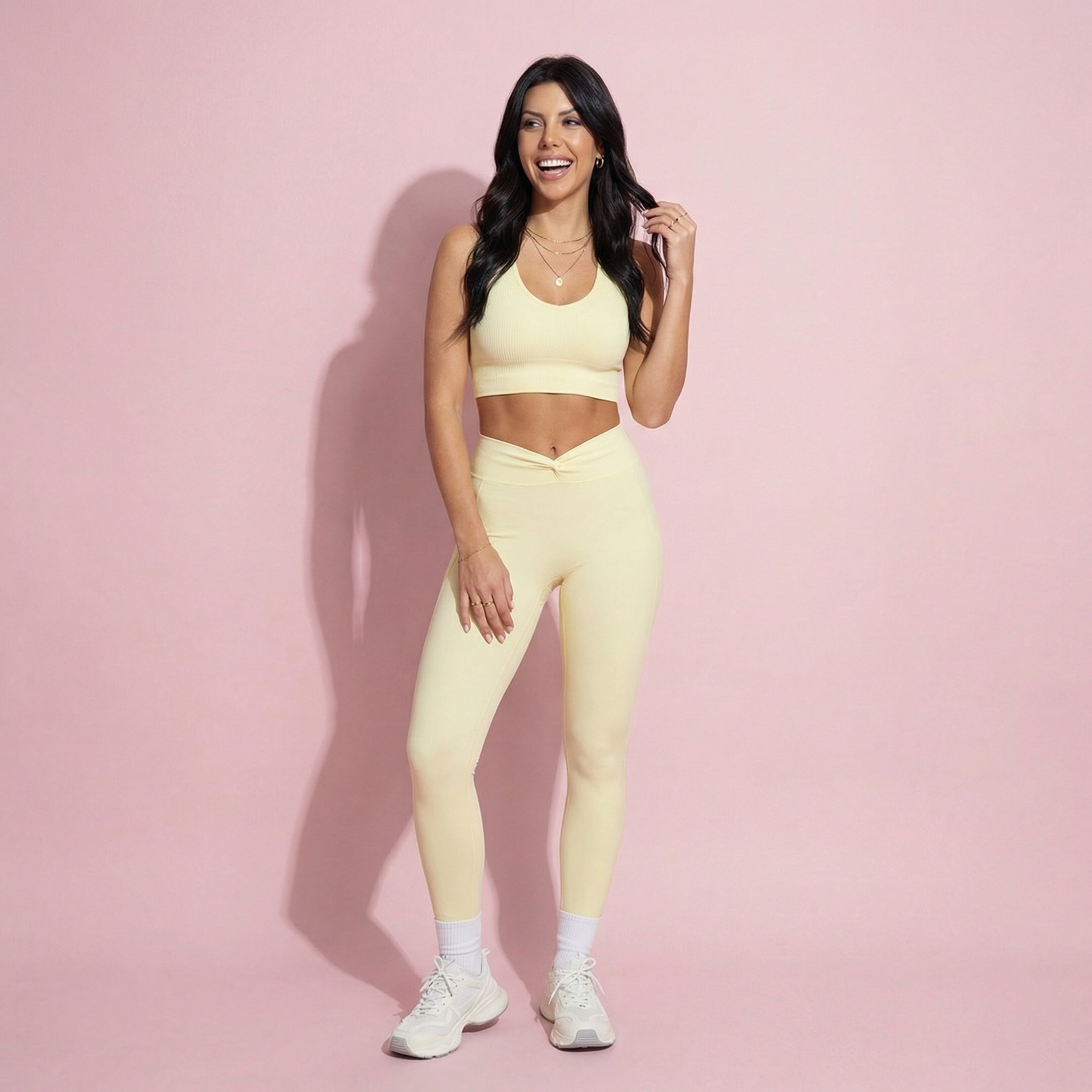 Anna-Kaci Active Women's High Waist Sculpting Leggings with Twist Front Waistband and Smooth Stretch Fabric