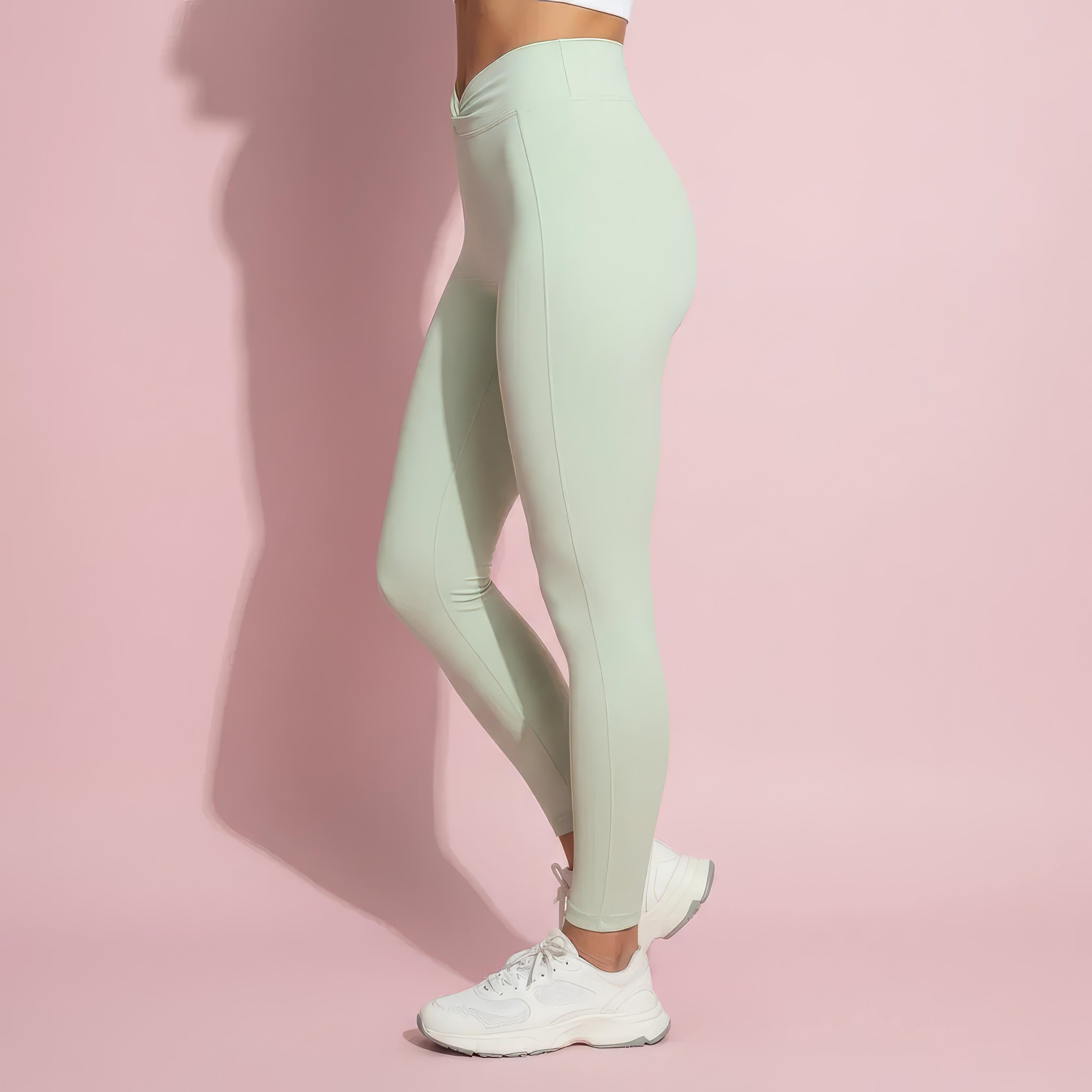 Anna-Kaci Active Women's High Waist Sculpting Leggings with Twist Front Waistband and Smooth Stretch Fabric