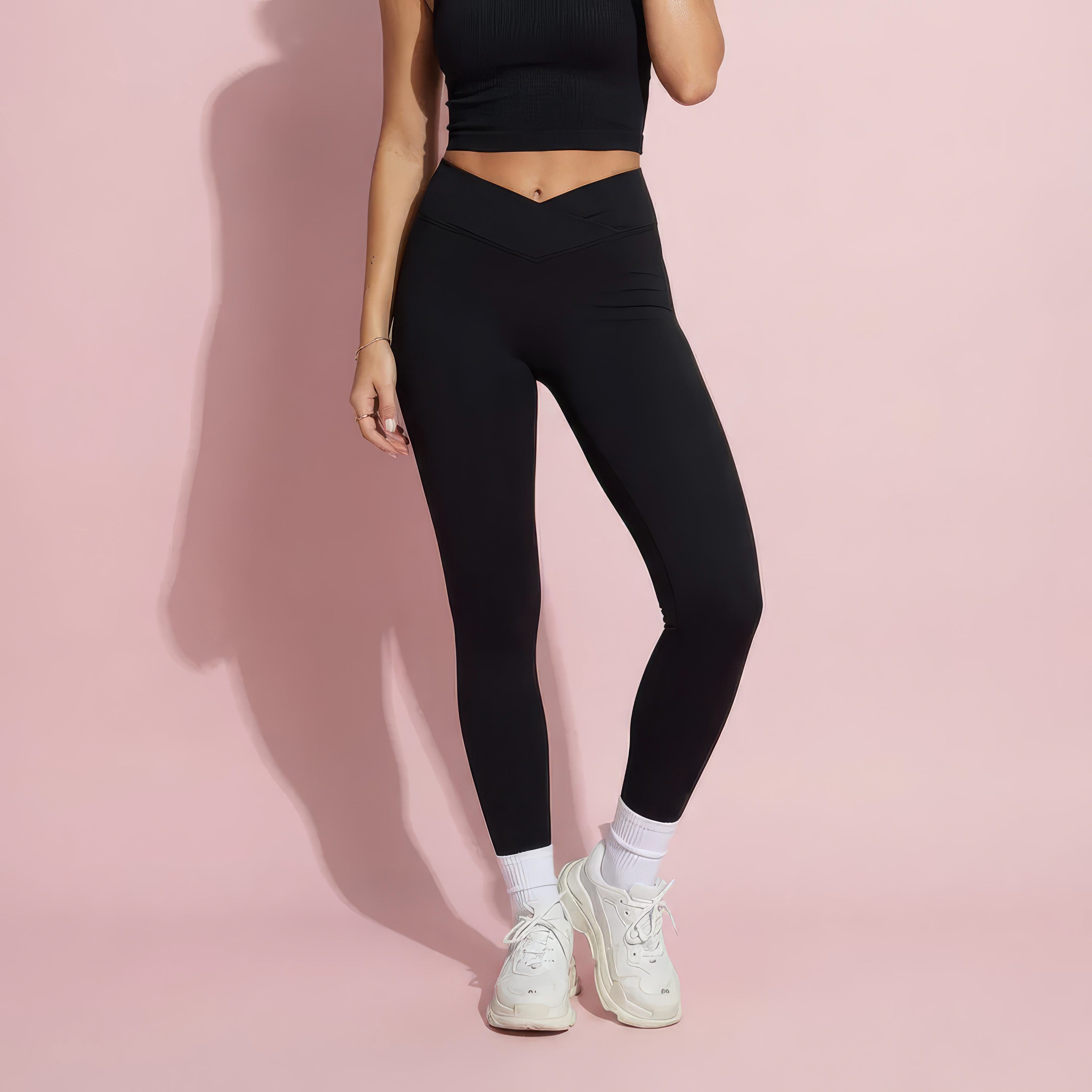 Anna-Kaci Active Women's High Waist Sculpting Leggings with Twist Front Waistband and Smooth Stretch Fabric