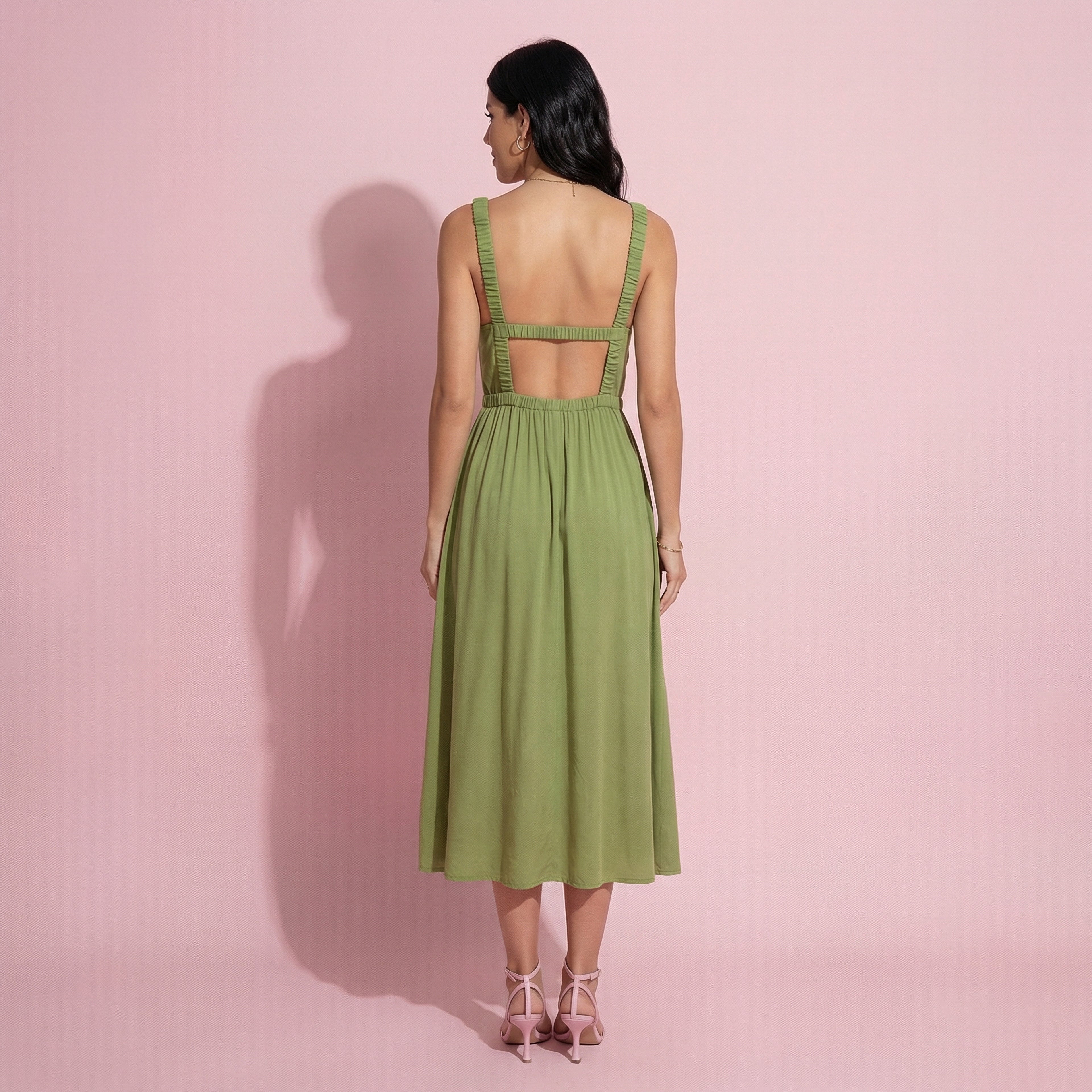 Solid Sexy Back Dress