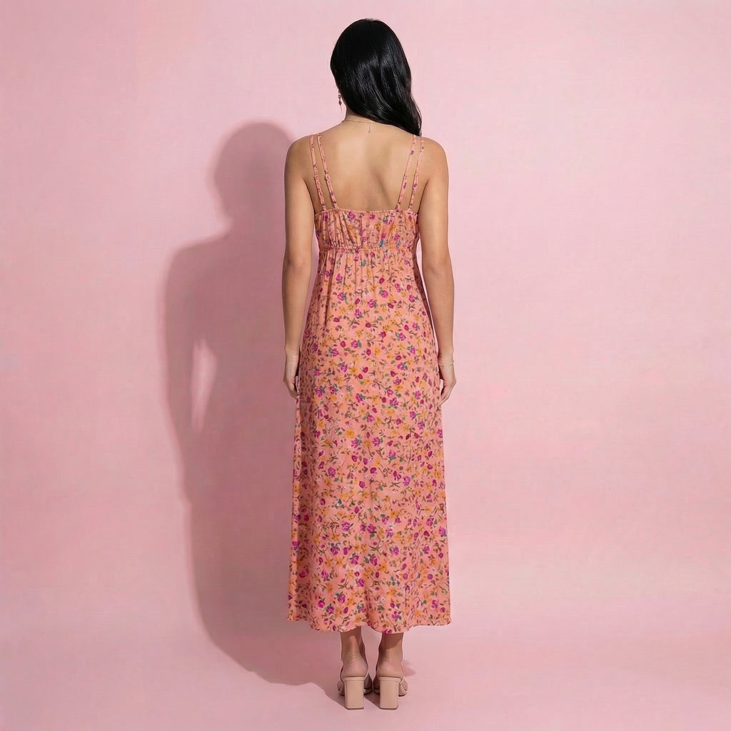 Multi Print Double Strap Dress