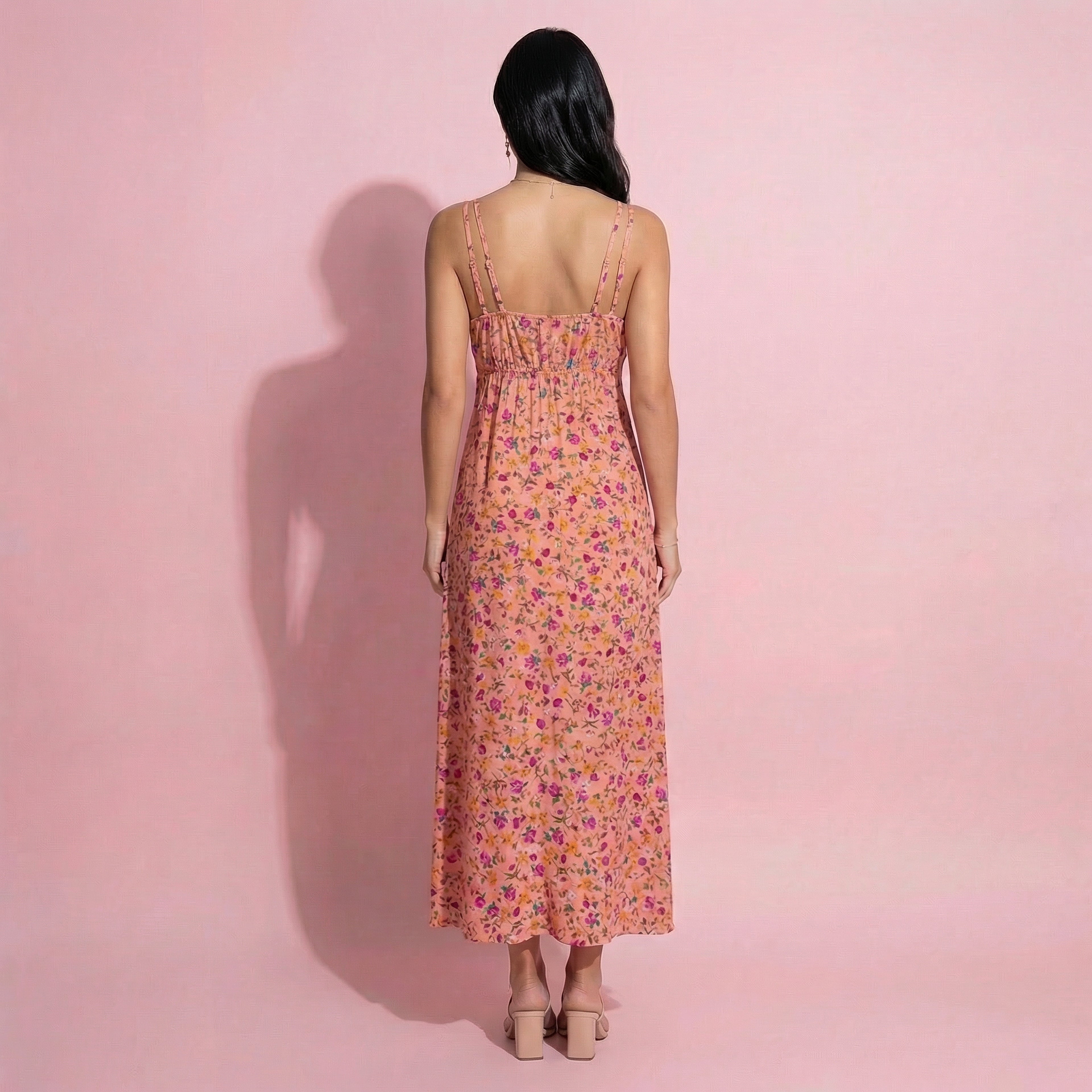 Multi Print Double Strap Dress