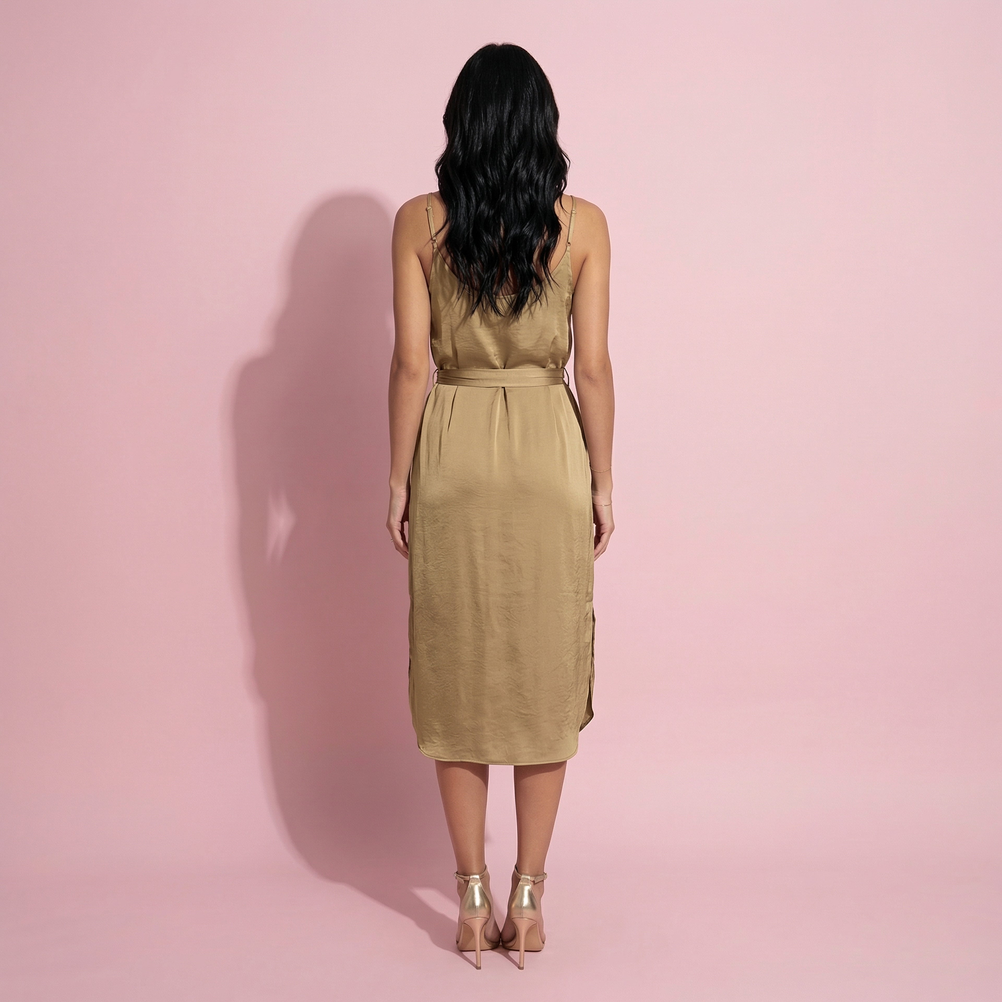 Solid Color Round Hem Dress