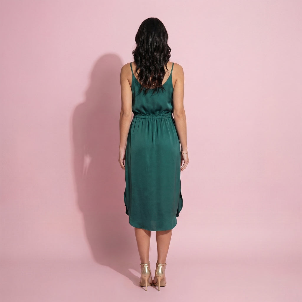 Solid Color Round Hem Dress