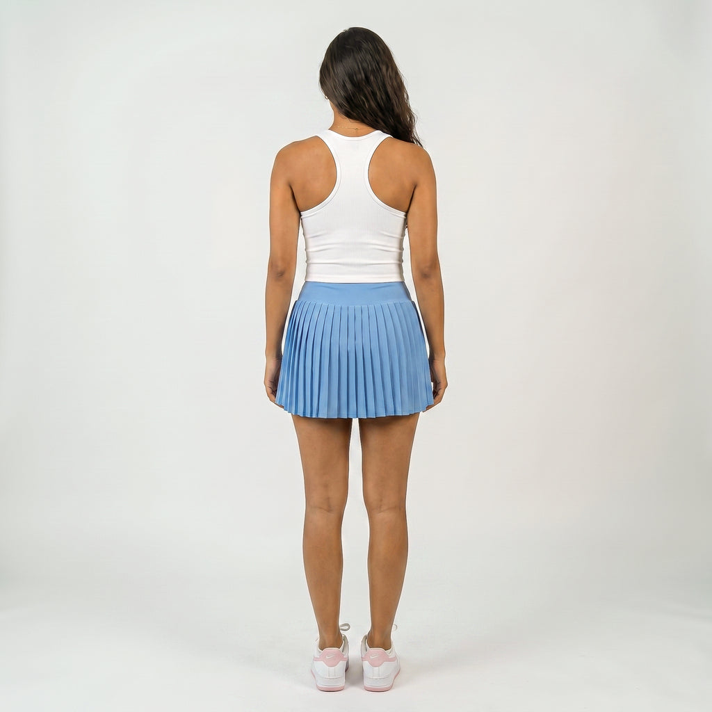 Women's Pleated High Waist Athletic Skort with Built-in Shorts
