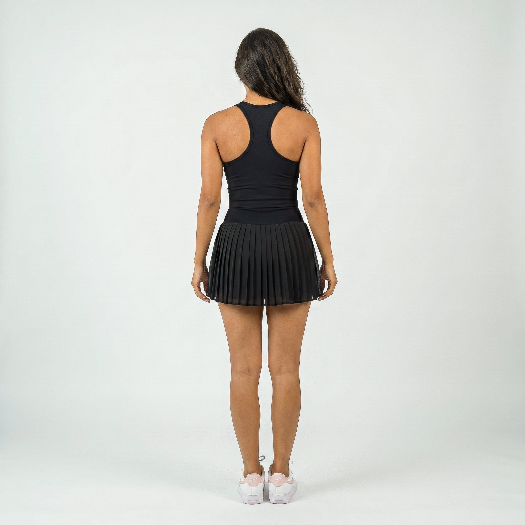 Women's Pleated High Waist Athletic Skort with Built-in Shorts
