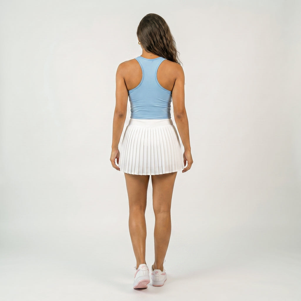 Women's Pleated High Waist Athletic Skort with Built-in Shorts