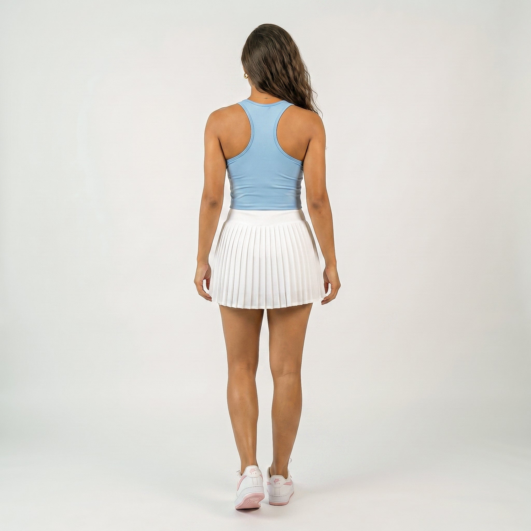 Women's Pleated High Waist Athletic Skort with Built-in Shorts