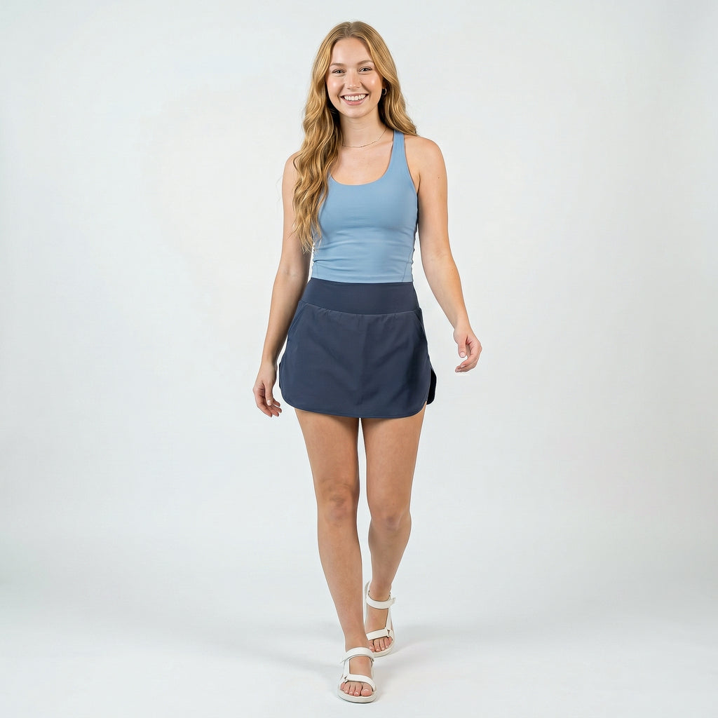 Anna-Kaci Women's High Waist Athletic Skirted Shorts with Pocket Detail