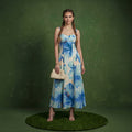 Anna-Kaci Women's Floral Maxi Dress with Sweetheart Bodice and Smocked Back