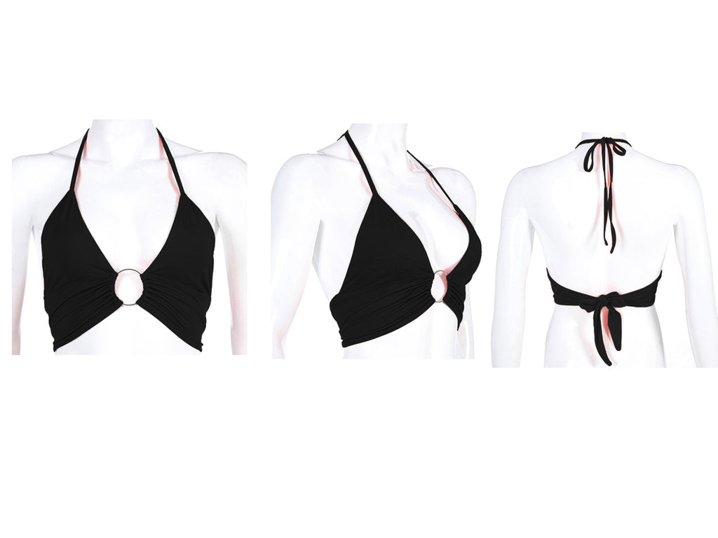 Top tubo con cuello halter y bandera estadounidense