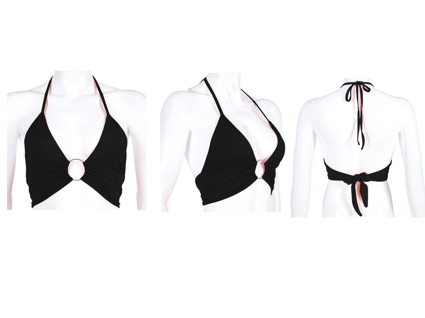 Top tubo con cuello halter y bandera estadounidense