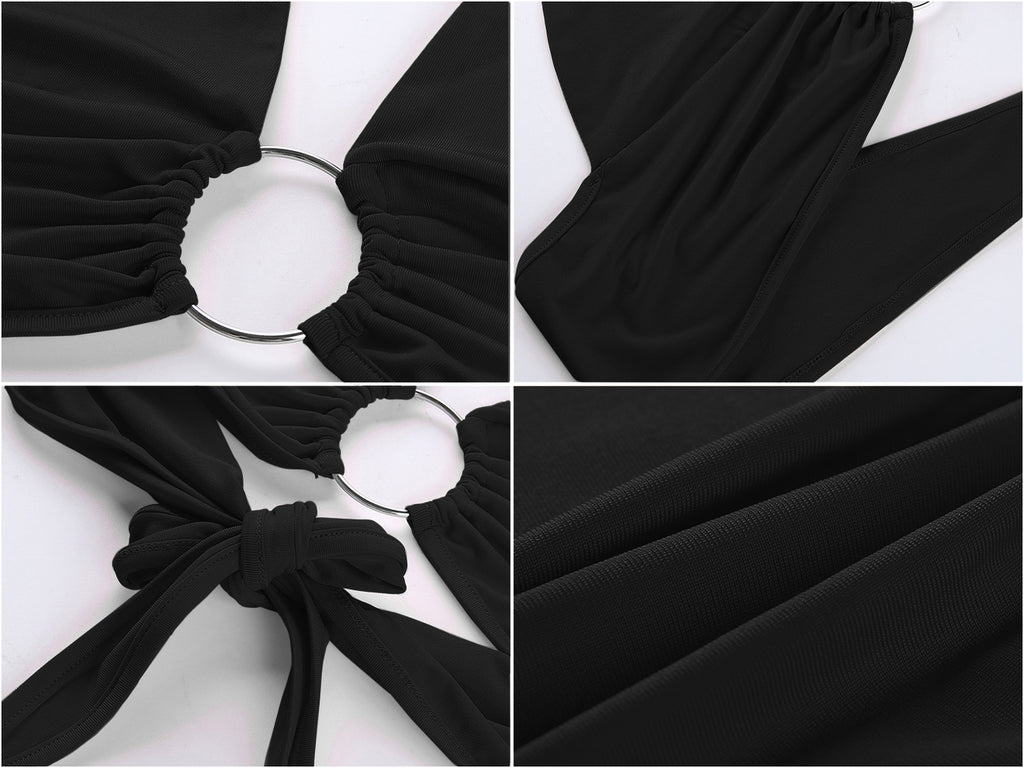 Top tubo con cuello halter y bandera estadounidense