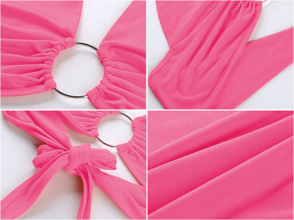 Top tubo con cuello halter y bandera estadounidense