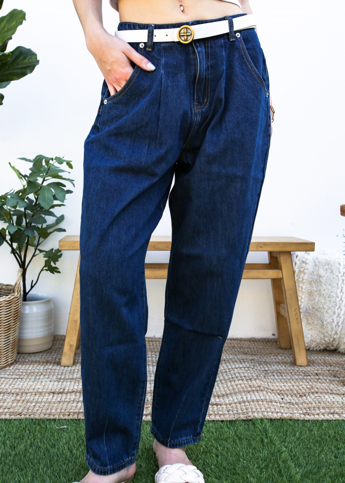 Pantalones vaqueros holgados de cintura alta