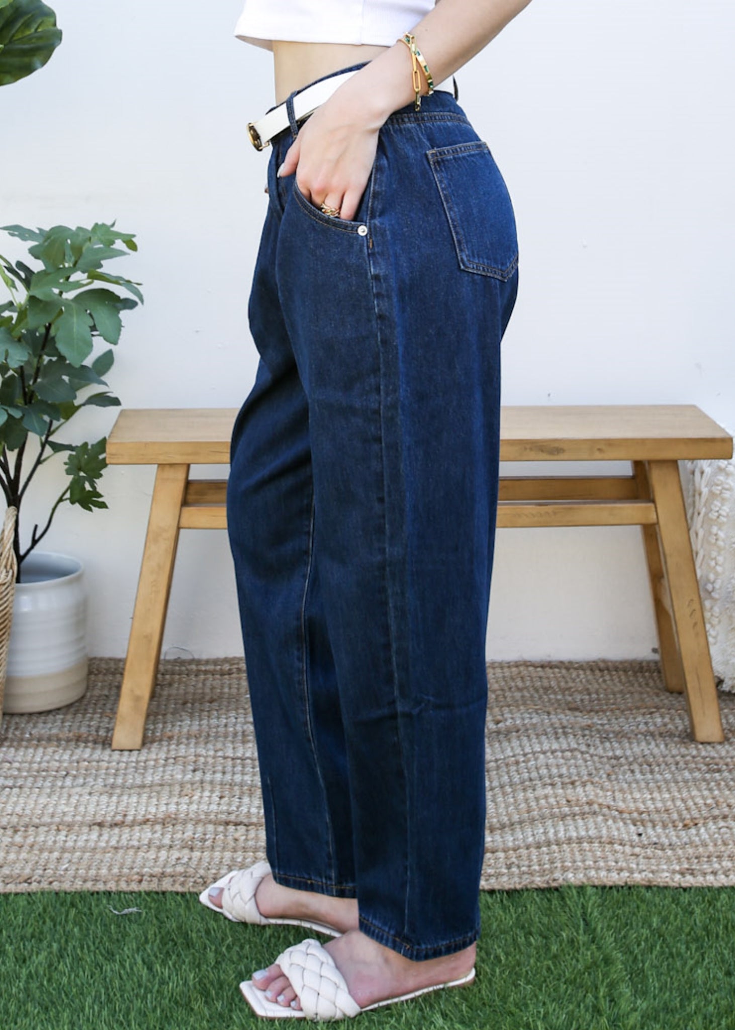 Pantalones vaqueros holgados de cintura alta