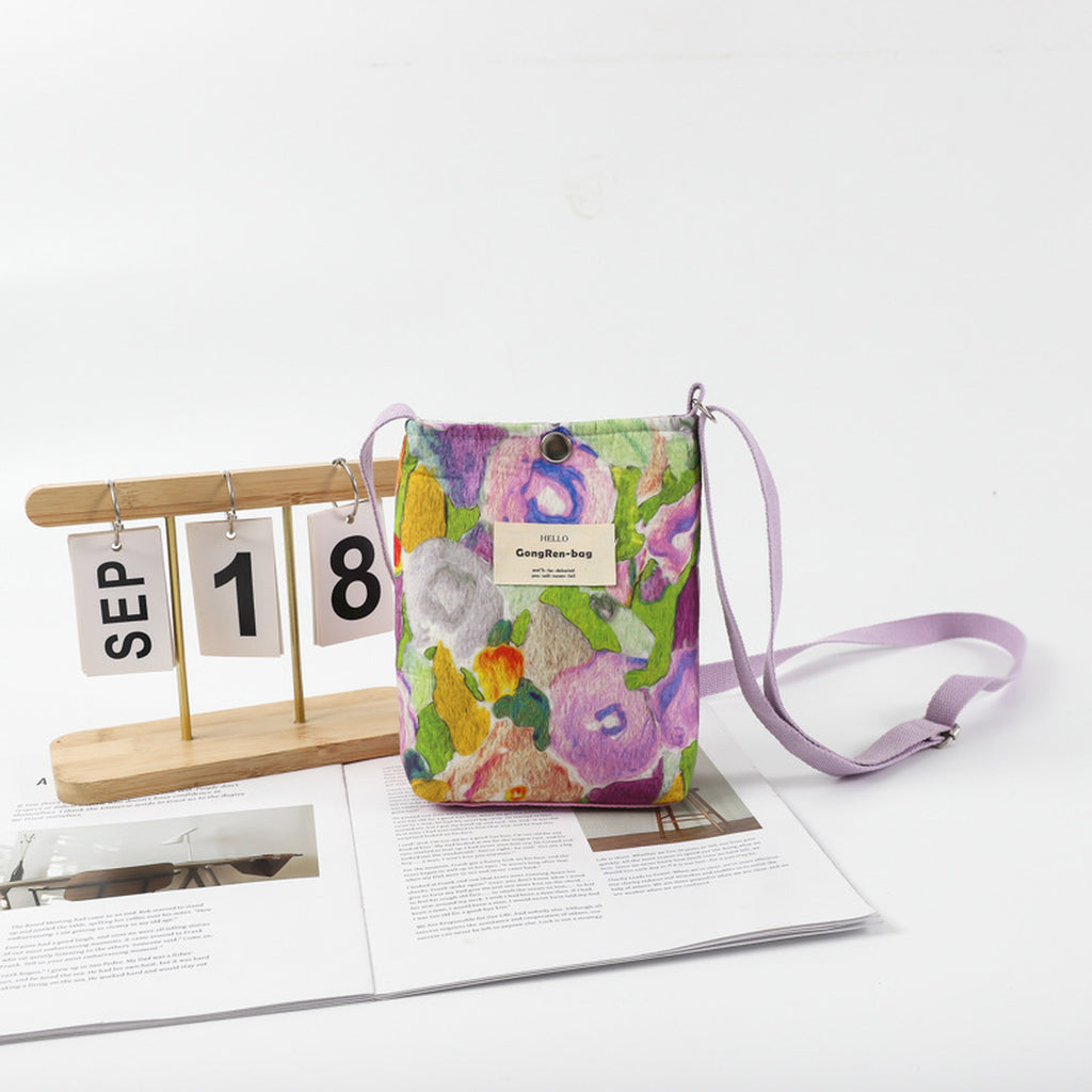 Anna-Kaci Women's Floral Canvas Crossbody Bag-Colorful Artistic Shoulder Purse