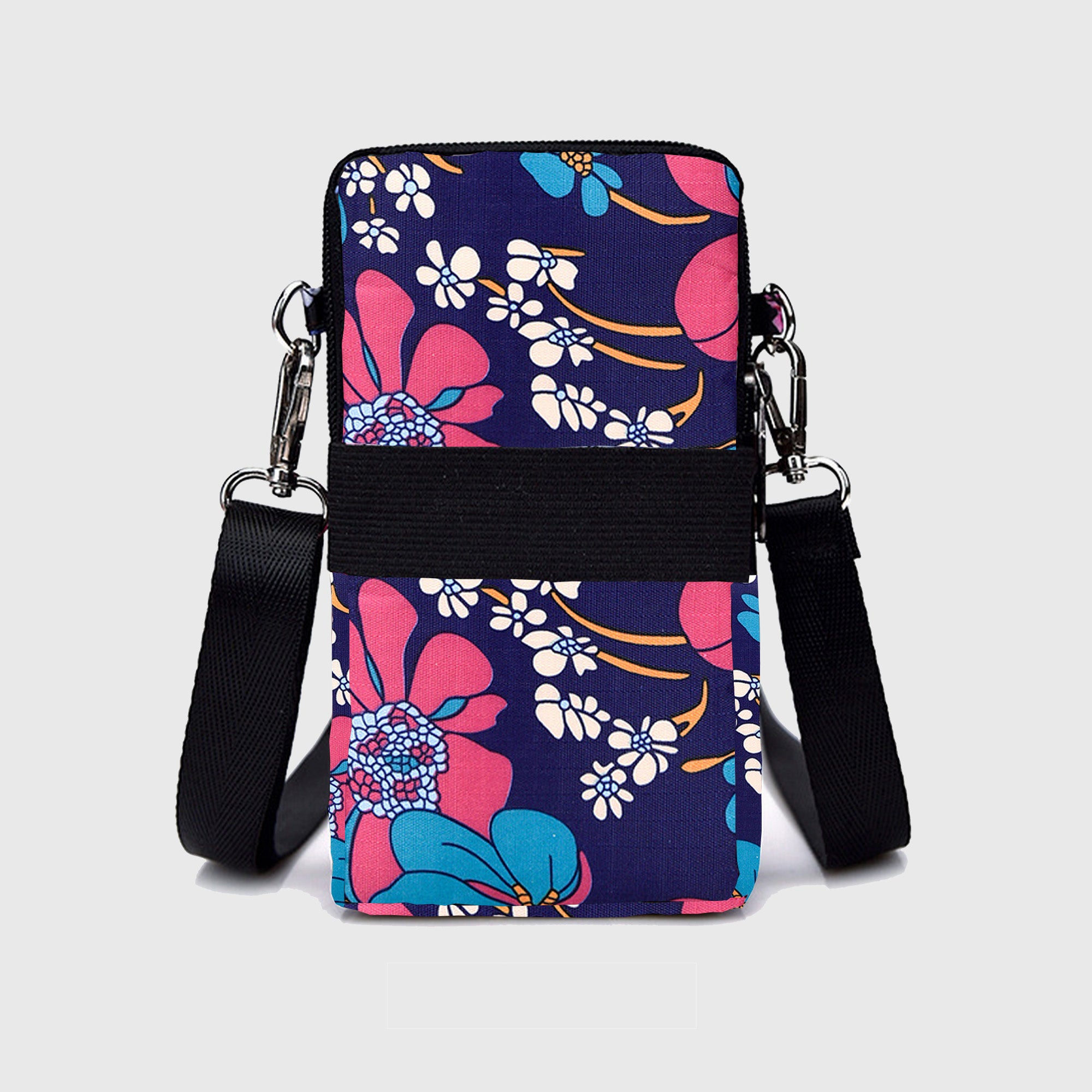 Anna-Kaci Women's Floral Oxford Cloth Crossbody Bag-Lightweight Compact Shoulder Purse