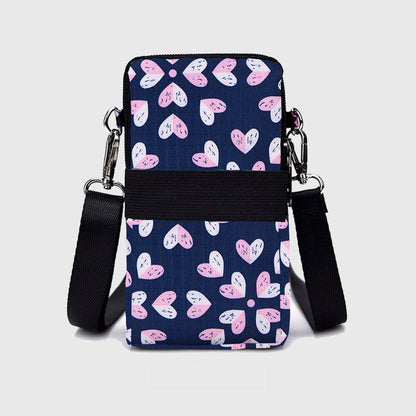 Anna-Kaci Women's Floral Oxford Cloth Crossbody Bag-Lightweight Compact Shoulder Purse