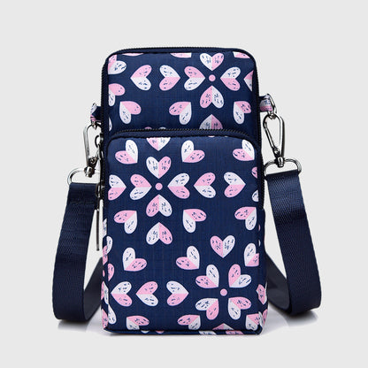 Anna-Kaci Women's Floral Oxford Cloth Crossbody Bag-Lightweight Compact Shoulder Purse