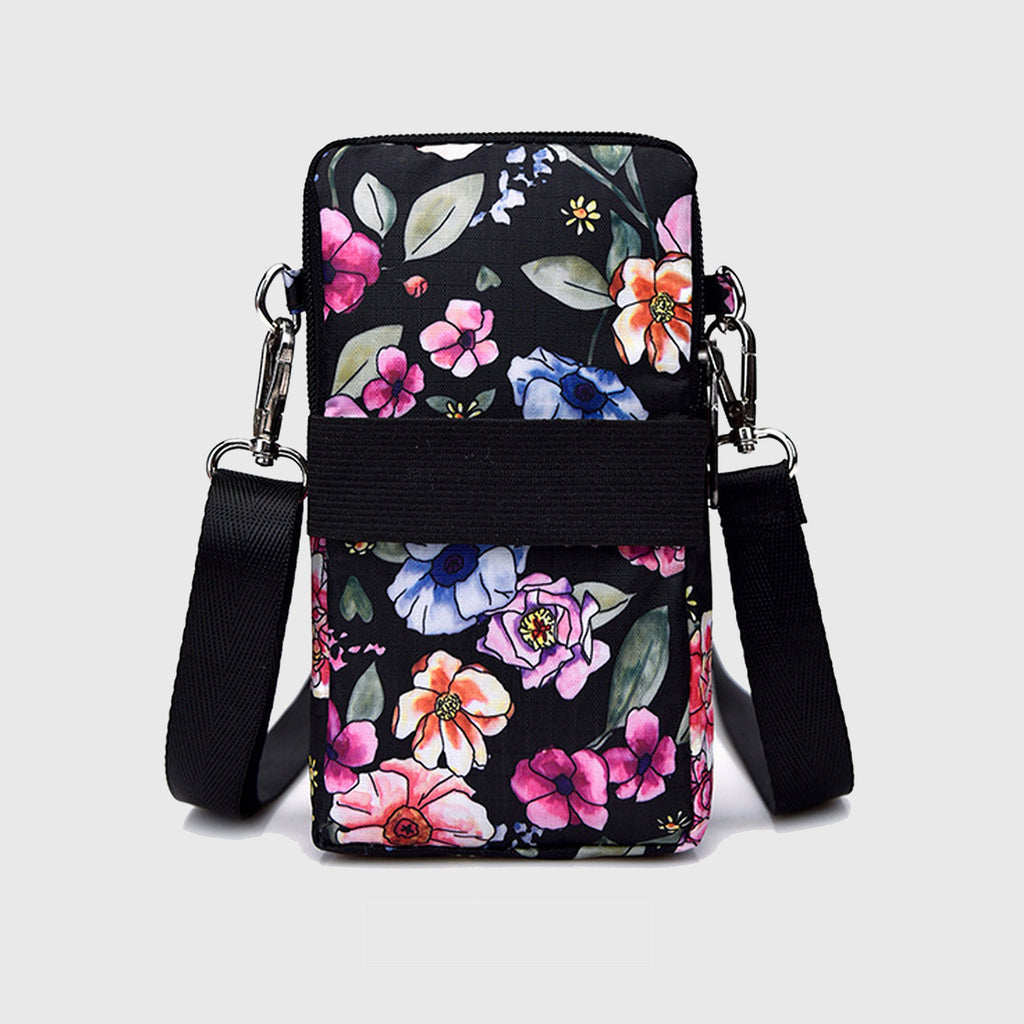 Anna-Kaci Women's Floral Oxford Cloth Crossbody Bag-Lightweight Compact Shoulder Purse