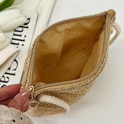 Anna-Kaci Women¡¯s Straw Woven Crossbody Bag with Sunflower Accent
