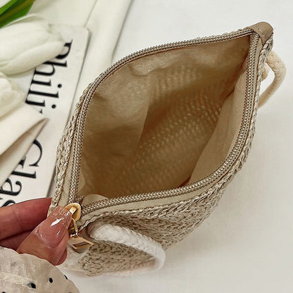 Anna-Kaci Women¡¯s Straw Woven Crossbody Bag with Sunflower Accent