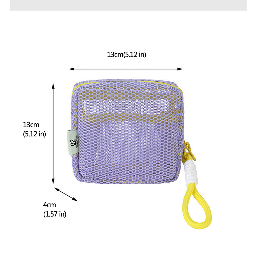 Anna-Kaci Women's Mesh Cosmetic Bag with Wrist Strap-Small Travel Organizer Pouch