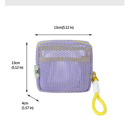 Anna-Kaci Women's Mesh Cosmetic Bag with Wrist Strap-Small Travel Organizer Pouch