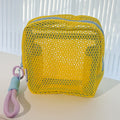 Anna-Kaci Women's Mesh Cosmetic Bag with Wrist Strap-Small Travel Organizer Pouch