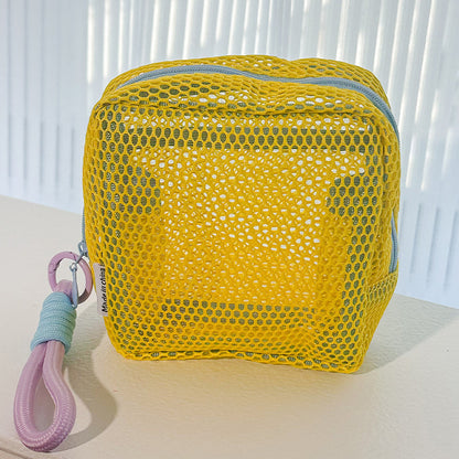 Anna-Kaci Women's Mesh Cosmetic Bag with Wrist Strap-Small Travel Organizer Pouch