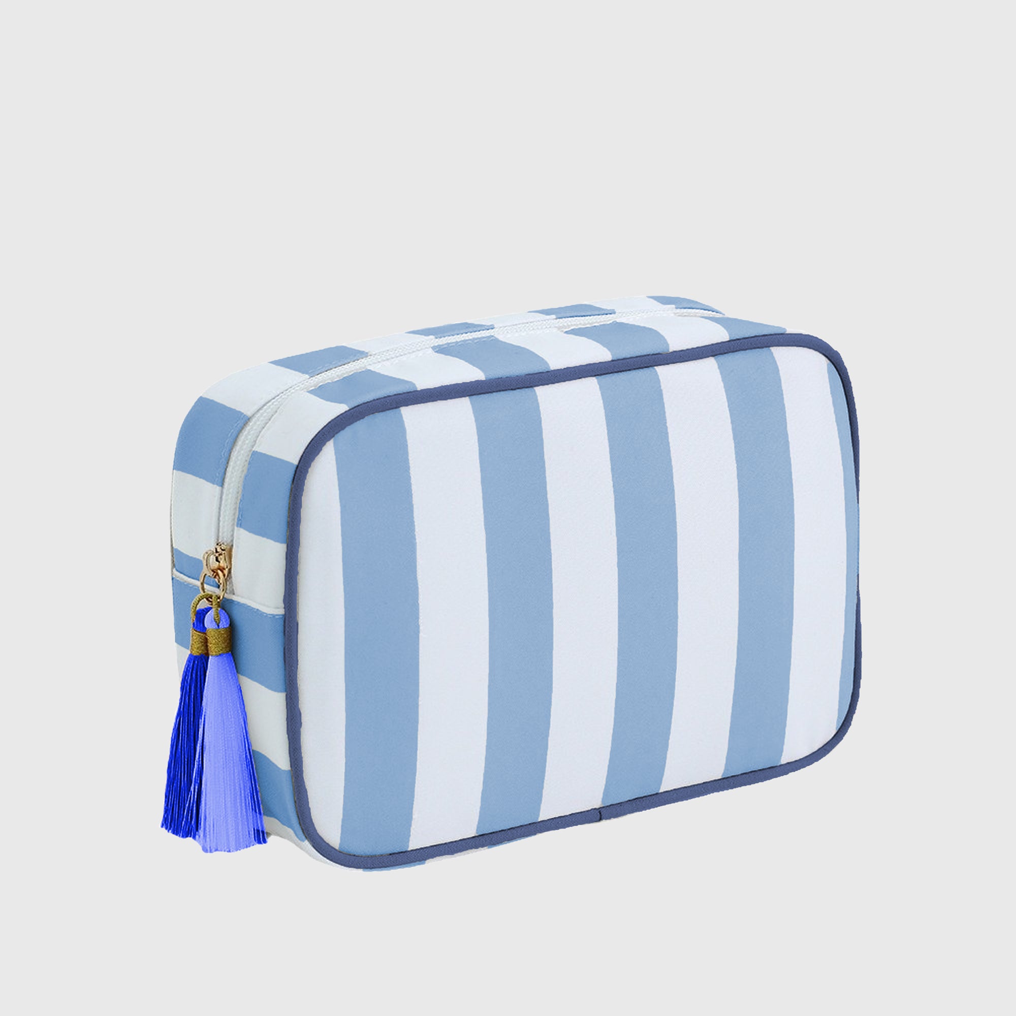 Anna-Kaci Women's Striped Cosmetic Bag with Tassel-Travel Makeup Organizer Pouch