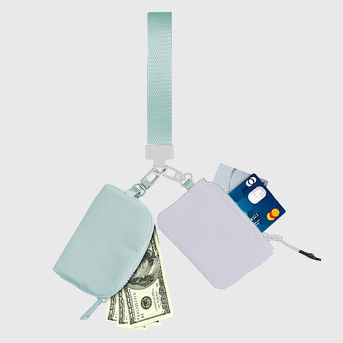 Anna-Kaci Dual - Pocket Hanging Wallet with Strap - Ideal for Cash, Cards and Small Items