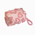 Anna-Kaci Women's Valentine Heart Texture Plush Zip Pouch with Soft Fuzzy Finish and Wrist Loop